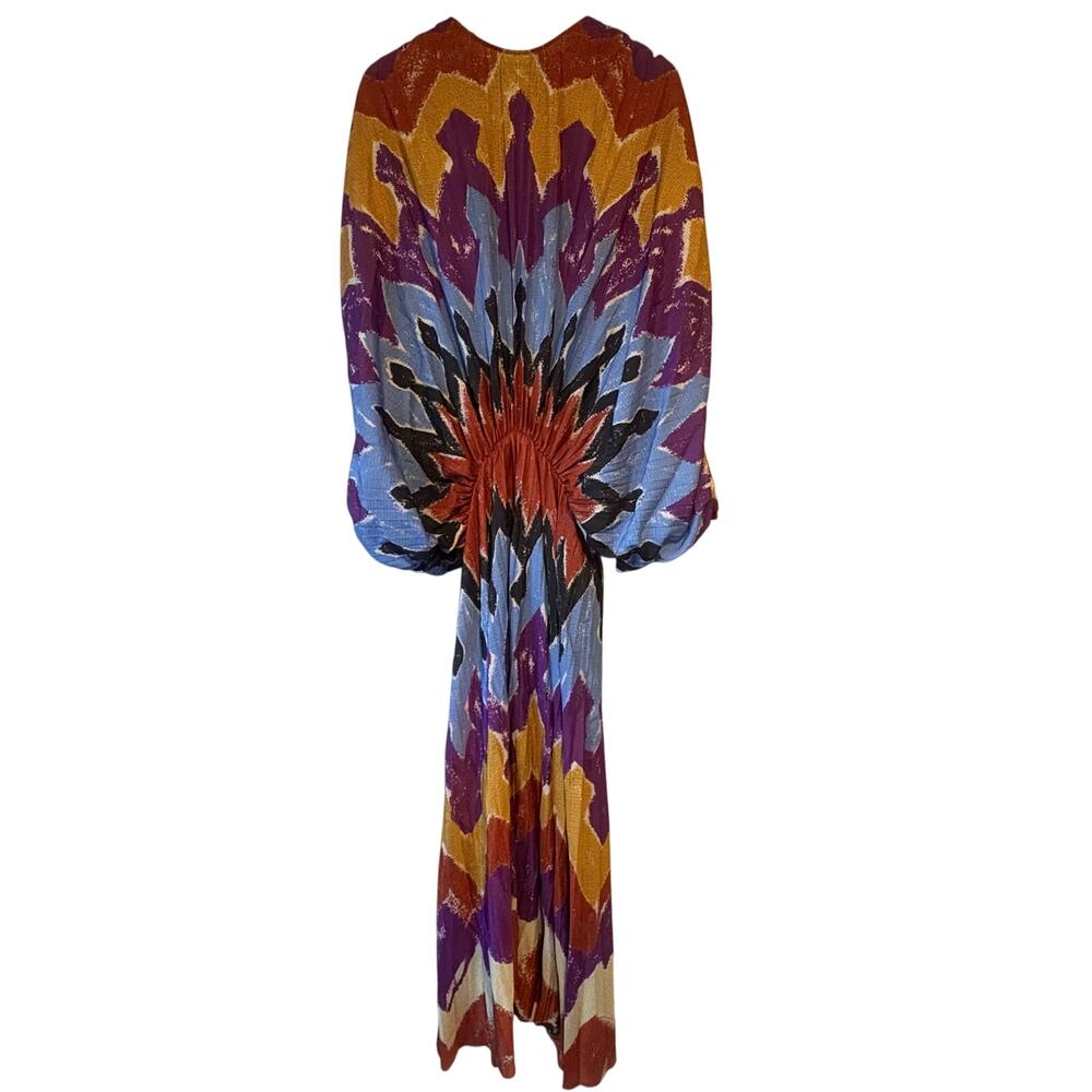 Stella Jean Pleated Tie‎ Dye Blouson Midi Dress Size 44 or US Size 8 - Picture 7 of 11